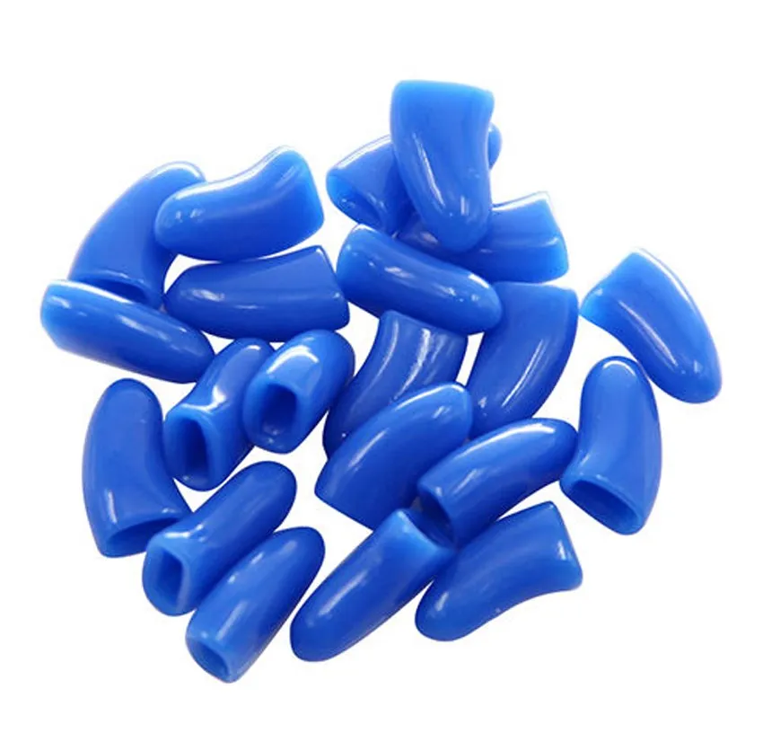 Хит продаж 20 шт. чехлы для когтей собак и кошек колпачки лап клей защита