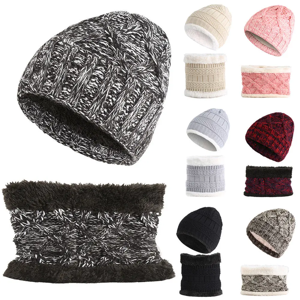 Cute Toddler Kids Hats Scarf Sets Girls Boys Baby Infant Winter Warm Crochet Knit Neck Warmers Children Beanie Cap | Детская одежда и