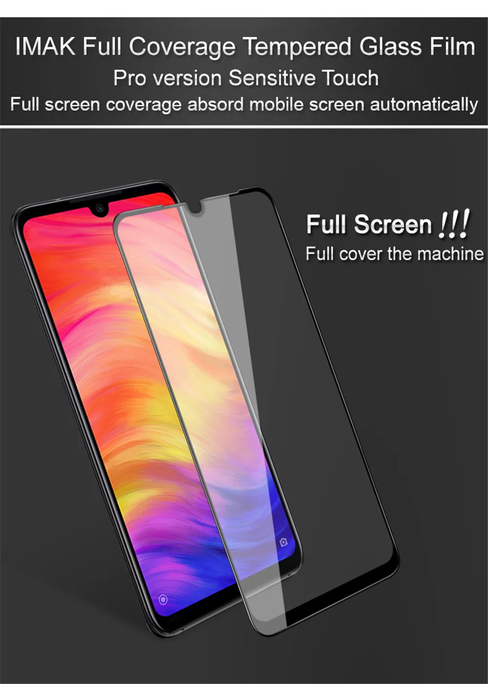 Imak для xiaomi Redmi Note 7 стеклянная пленка полное покрытие закаленное стекло для xiaomi Redmi Note 7 Note7 Pro Защитное стекло для экрана 6,3"