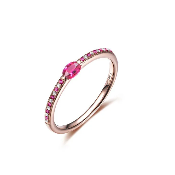 ZOCAI стиль кольцо Au750 18 K розовое золото 0,26 CT сертифицированные, подлинные рубиновые кольца сапфировое