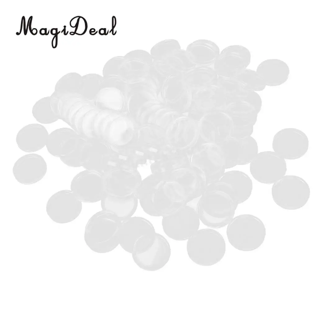 Прозрачные Пластиковые чехлы MagiDeal 100 для монет капсулы шт. маленькие круглые