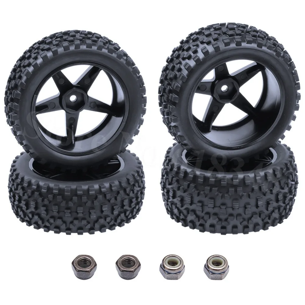 4 шт. резиновые RC шины и пластиковые колесные диски Hex Hub 12 мм для 1/10 весы