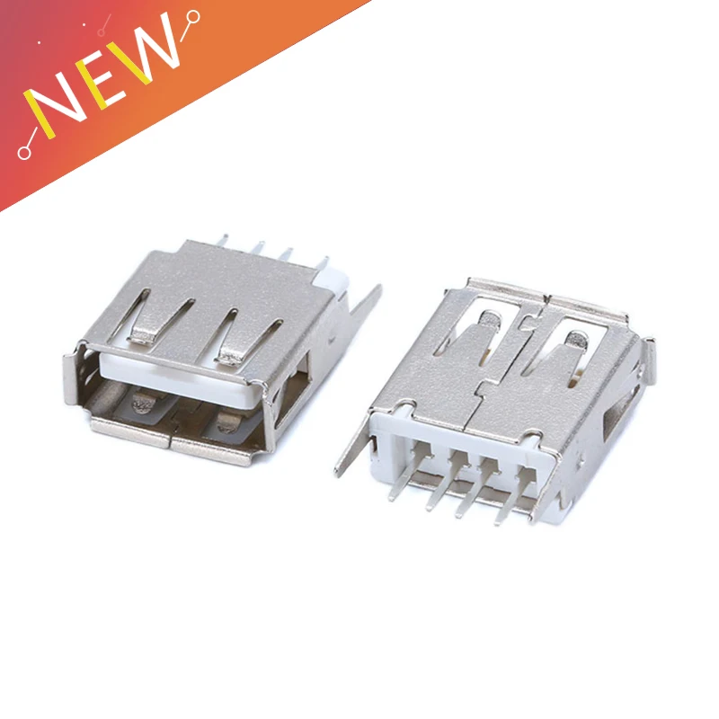 

Гнездовой разъем USB типа A, 10 шт., 180 градусов, вертикальный 4-контактный USB-интерфейс