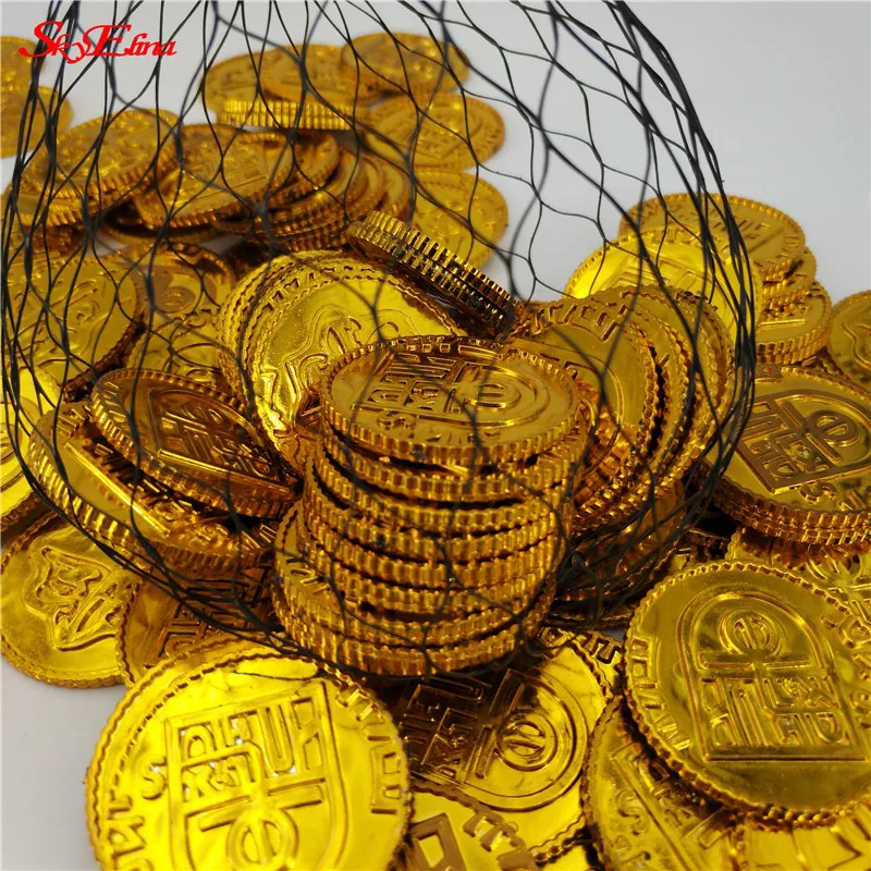 Пластиковая позолоченная игрушка монета коллекционная игра валюта