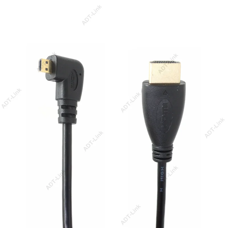 Угловой HDMI Micro HDMI кабель d-типа левый и правый и вверх и вниз 1,4 3D 1440P кабель адаптер для HDTV XBox мобильный телефон Настольный кабель