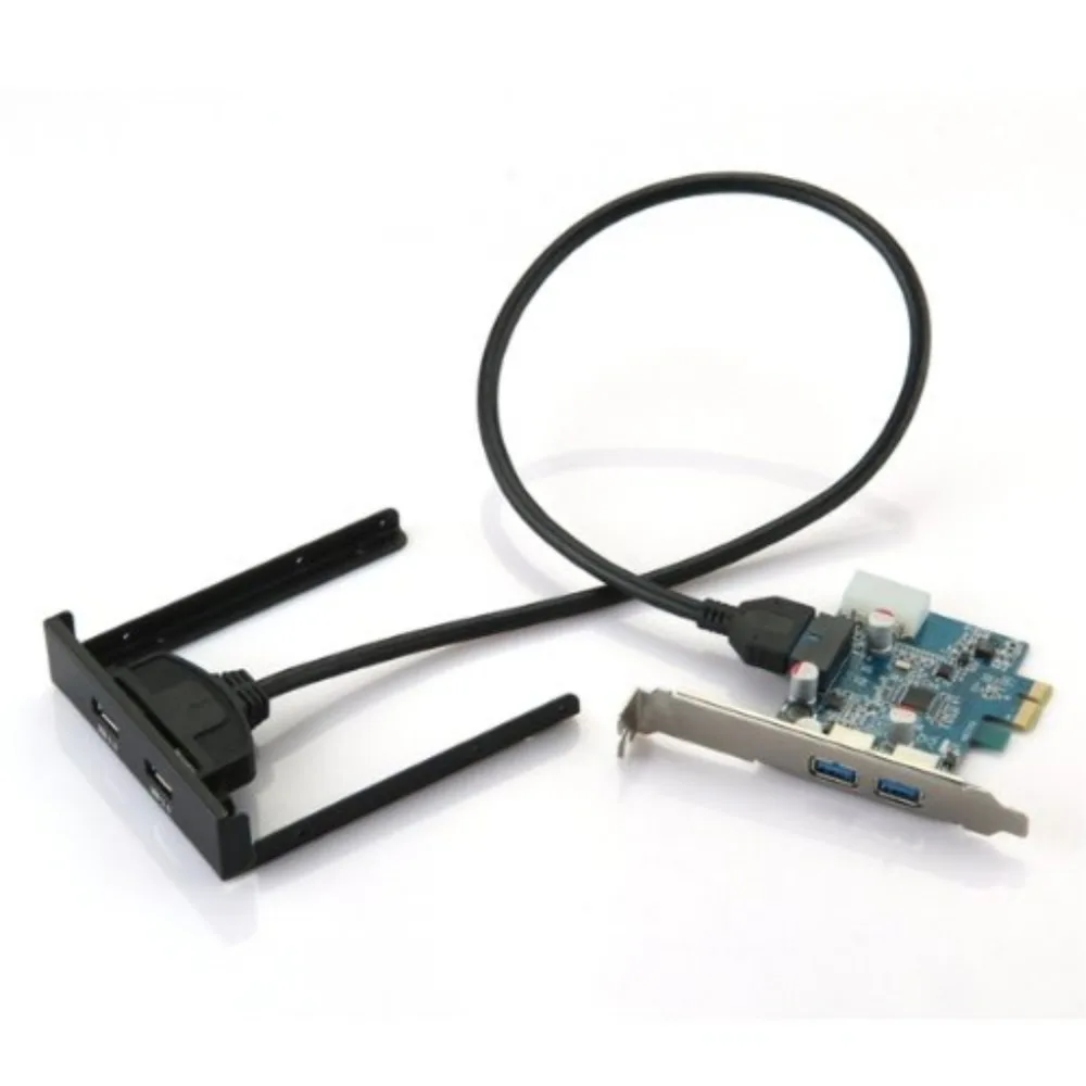 CAA Горячая PCI Express E карта 2 порта концентратор адаптер + USB 3 0 Передняя панель 5