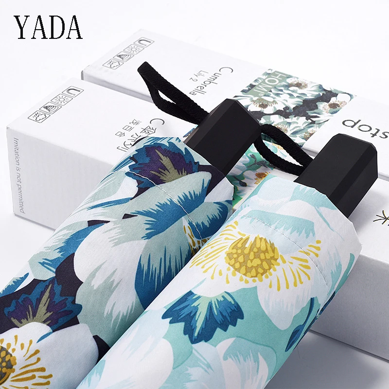 

YADA New Custom lily Charms Umbrella Rain Women uv High Quality Umbrella For Womens Girl Brand Windproof Folding Umbrellas YS321