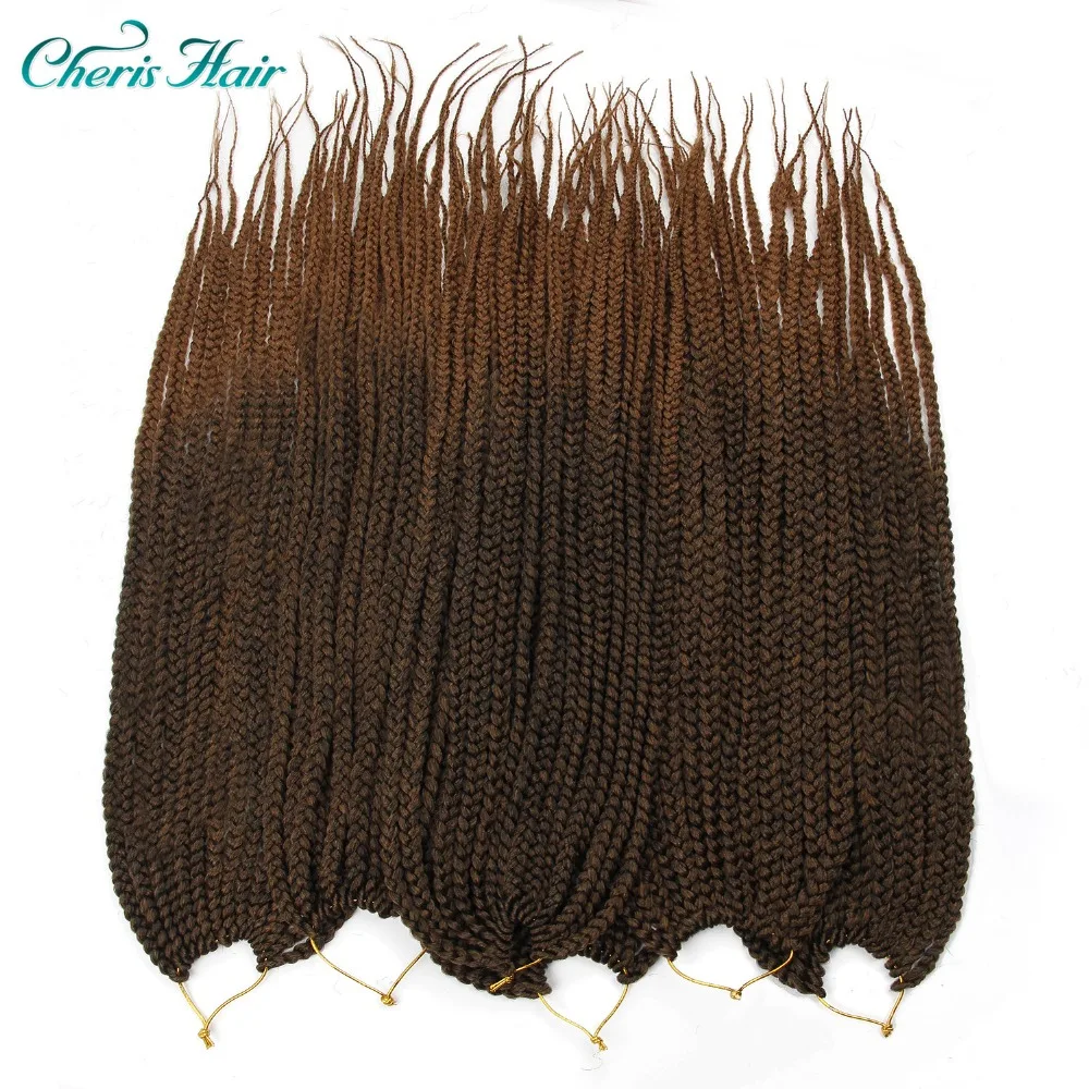 Synthetic Braids Crochet Braiding Hair Black Brown Ombre 22 Inch Long Kanekalong Extenion Box |