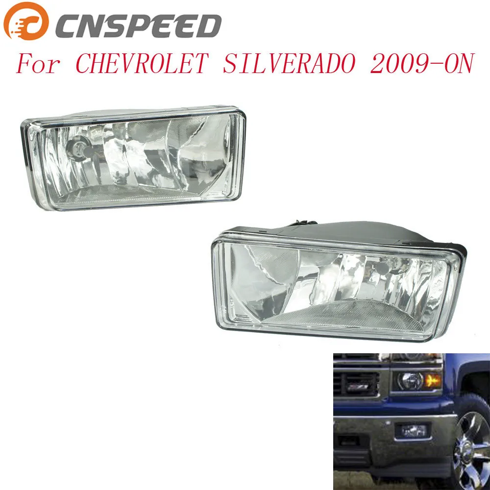 

Противотуманные фары CNSPEED для Chevrolet Silverado 2009-ON, противотуманные фары, прозрачные линзы, бампер, противотуманные фары, лампы для вождения, днев...
