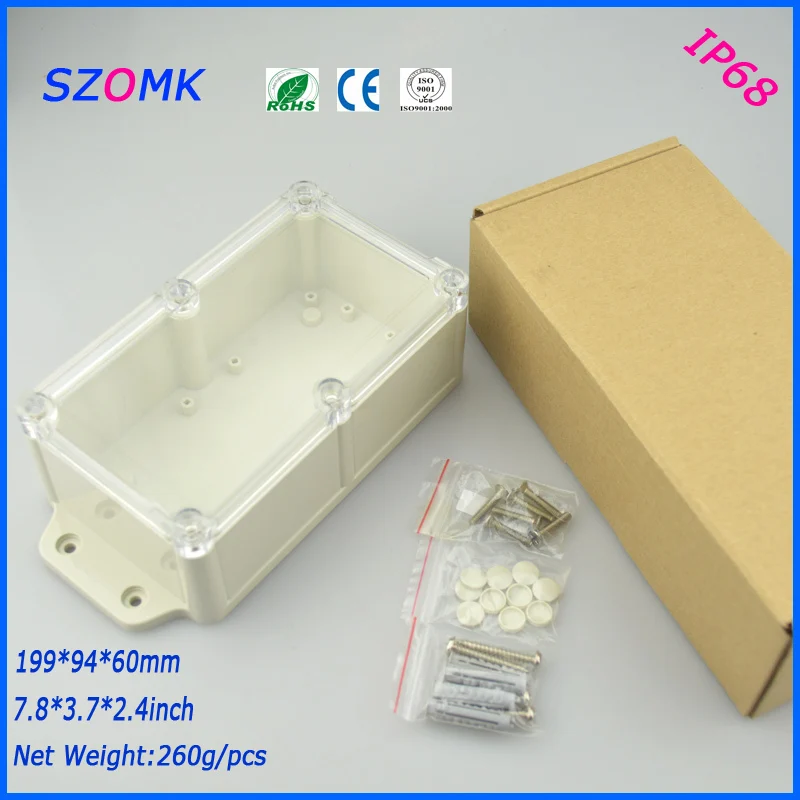 1 шт. водонепроницаемая коробка 200*94*60 мм ip 68 распределительная pcb diy szomk корпус для