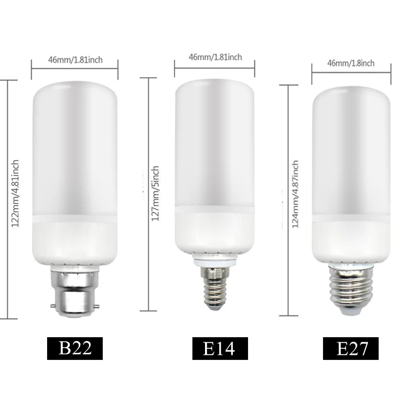 Новое поступление Светодиодная лампа E27 E14 B22 2835SMD с эффектом пламени светильник
