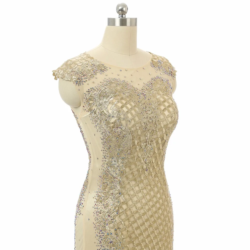 Forevergracedress 2017 уникальный Роскошный Золотой платье для выпускного вечера русалка