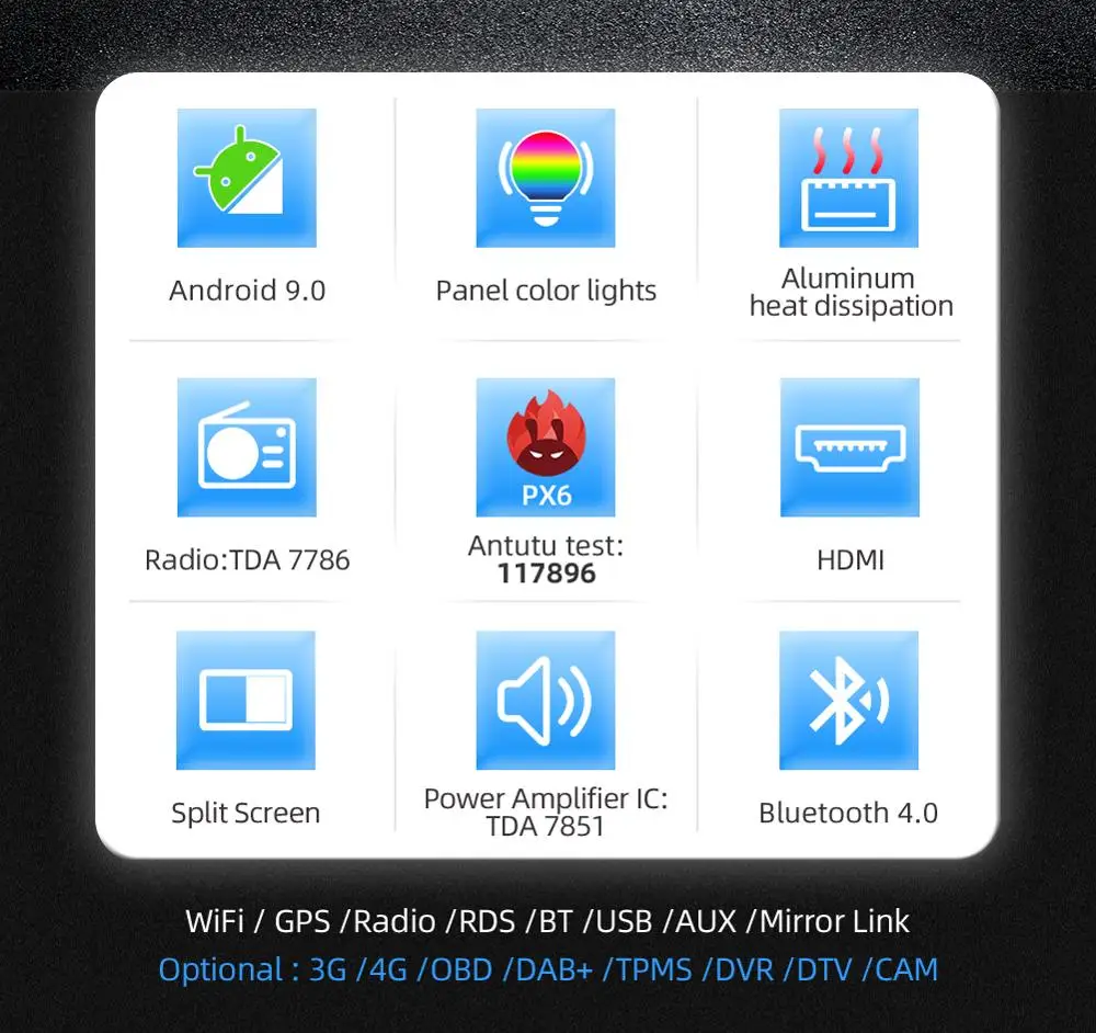 Автомагнитола PX6 4G + 64G мультимедийный DVD видео плеер навигация GPS Android 10 для Nissan X