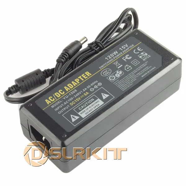 15 V 8A 120 Вт источник питания адаптер 100-240 V AC в DC 5,5x2,5 мм/5,5x2,1 мм