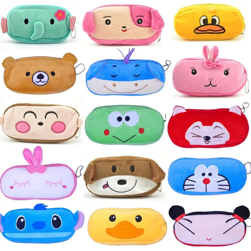 1 шт. новый милый плюшевый пенал Kawaii С мультипликационным принтом школьный