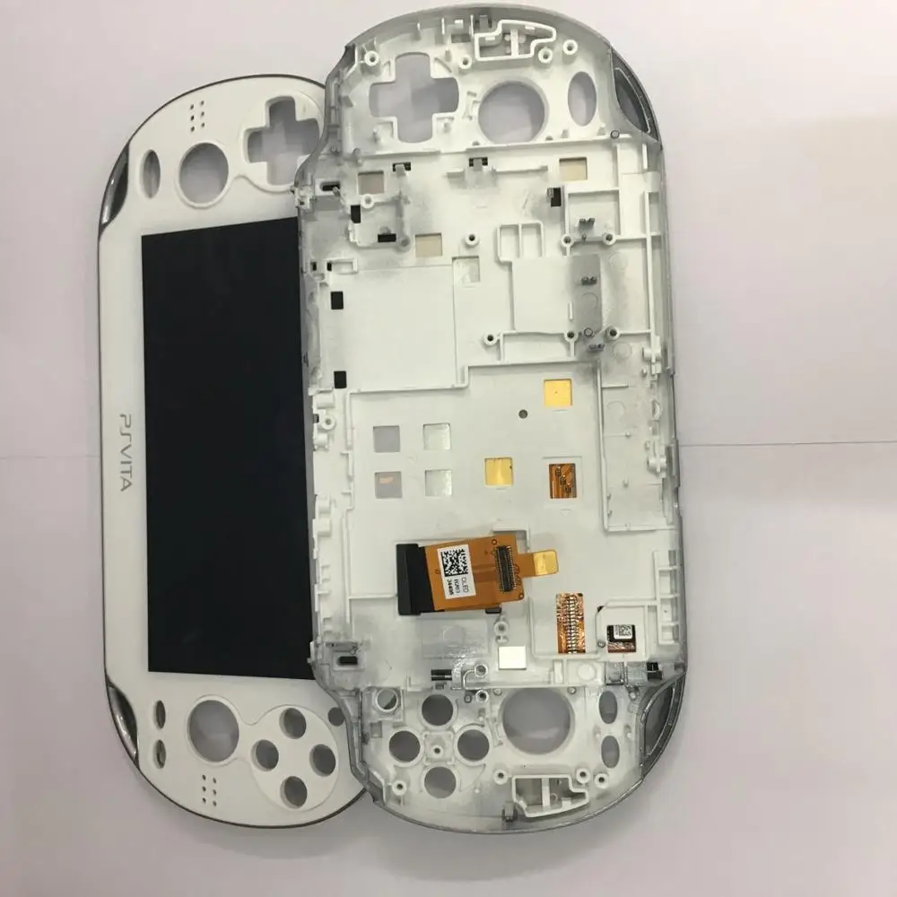 White Синий и белый wifh рамка для ps vita psvita psv 1 1000 100x ЖК-дисплей с сенсорным экраном цифровой собранный - Цвет: White