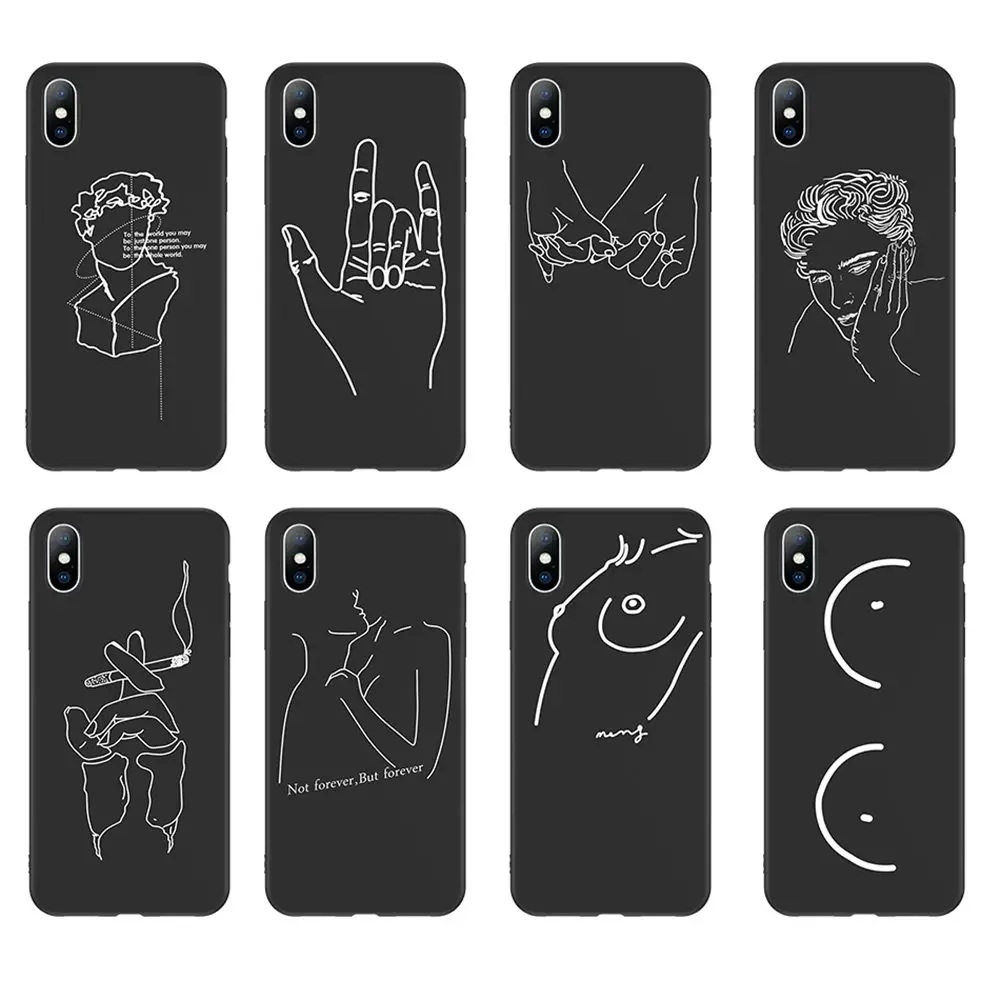 Чехол Ottwn для iPhone 11, 6, 6 S, 7, 8 Plus, чехол для телефона с абстрактными линиями для iPhone 5, 5S, SE, 11 Pro, Max X, XR, XS, Max, мягкая задняя крышка из ТПУ