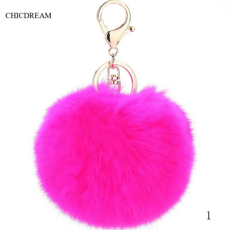 Оптовая цена брелки Помпоны из натурального кроличьего меха пушистые с помпоном