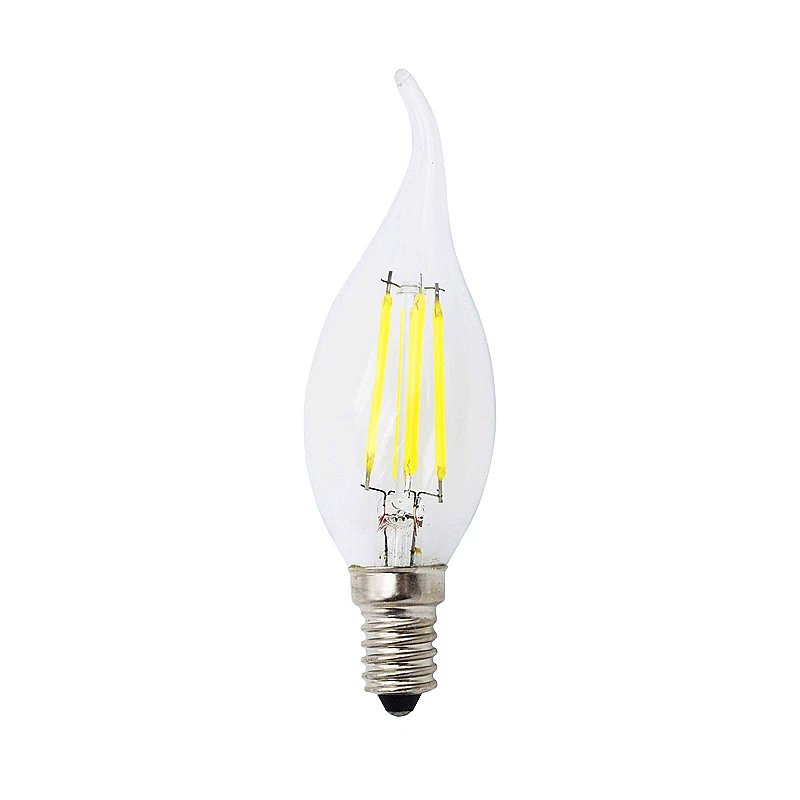 Edison с регулируемой яркостью C35L 4 Вт 8 Вт 12 Вт E14 Светодиодный светильник накаливания стеклянная лампа AC 220 В Ретро Свеча для люстры освещение 230 в 240 В