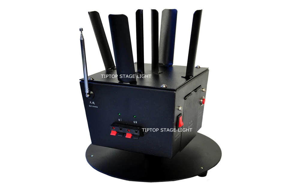 Gigertop, TP-T12B, 6 головок, вращающийся фейерверк, консоль, машина, беспроводной пульт дистанционного управления для свадьбы/вечерние/танцевальный зал, поставщик из Китая