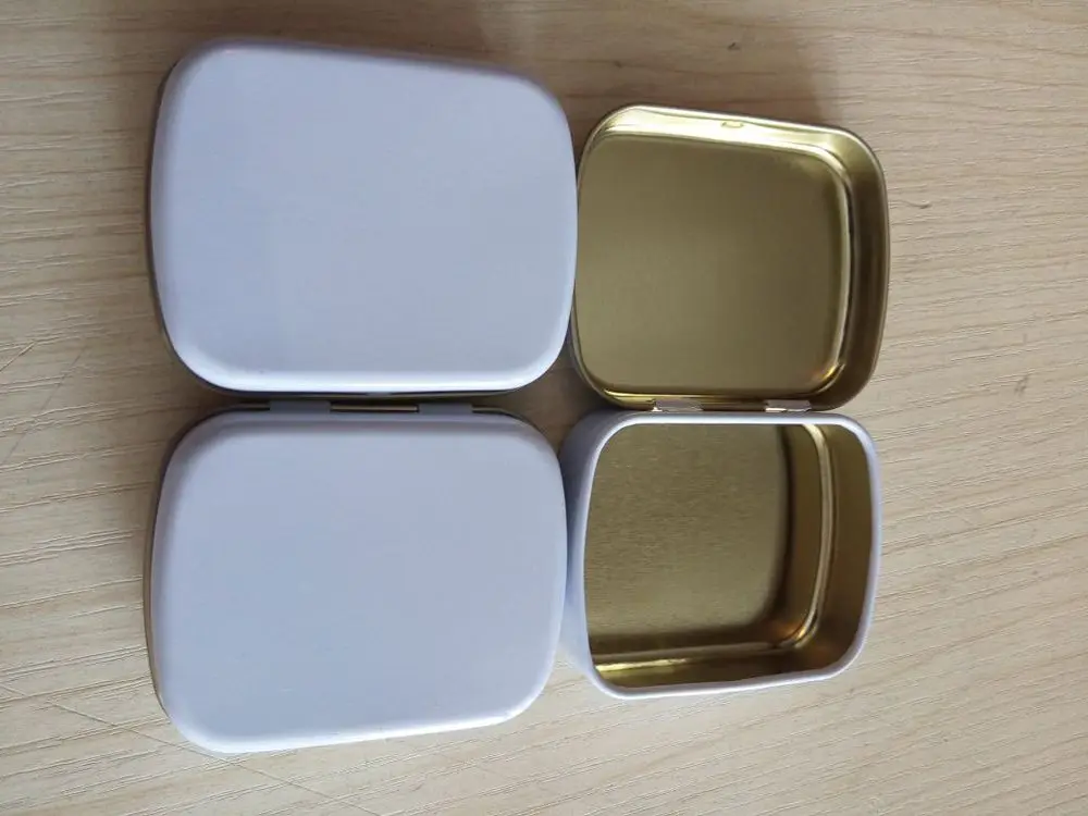 200 шт./лот серебряная металлическая коробка прямоугольная для жевательной