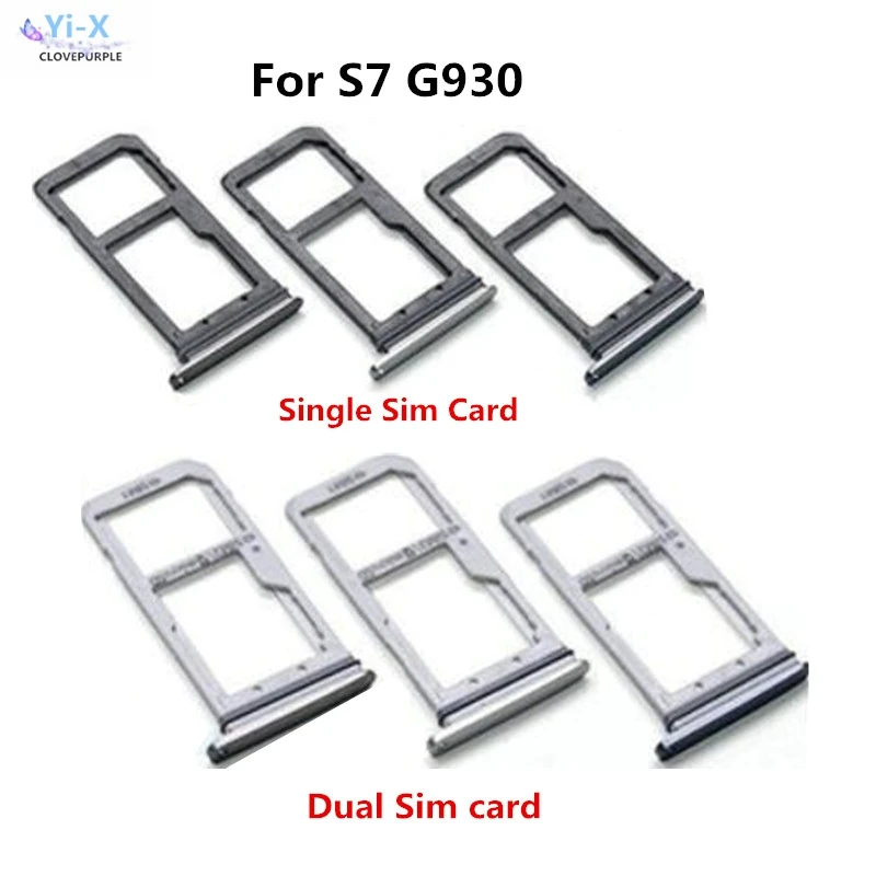 100pcs/lot New Dual/Single Sim Card Holder Tray For Samsung Galaxy S7 G930