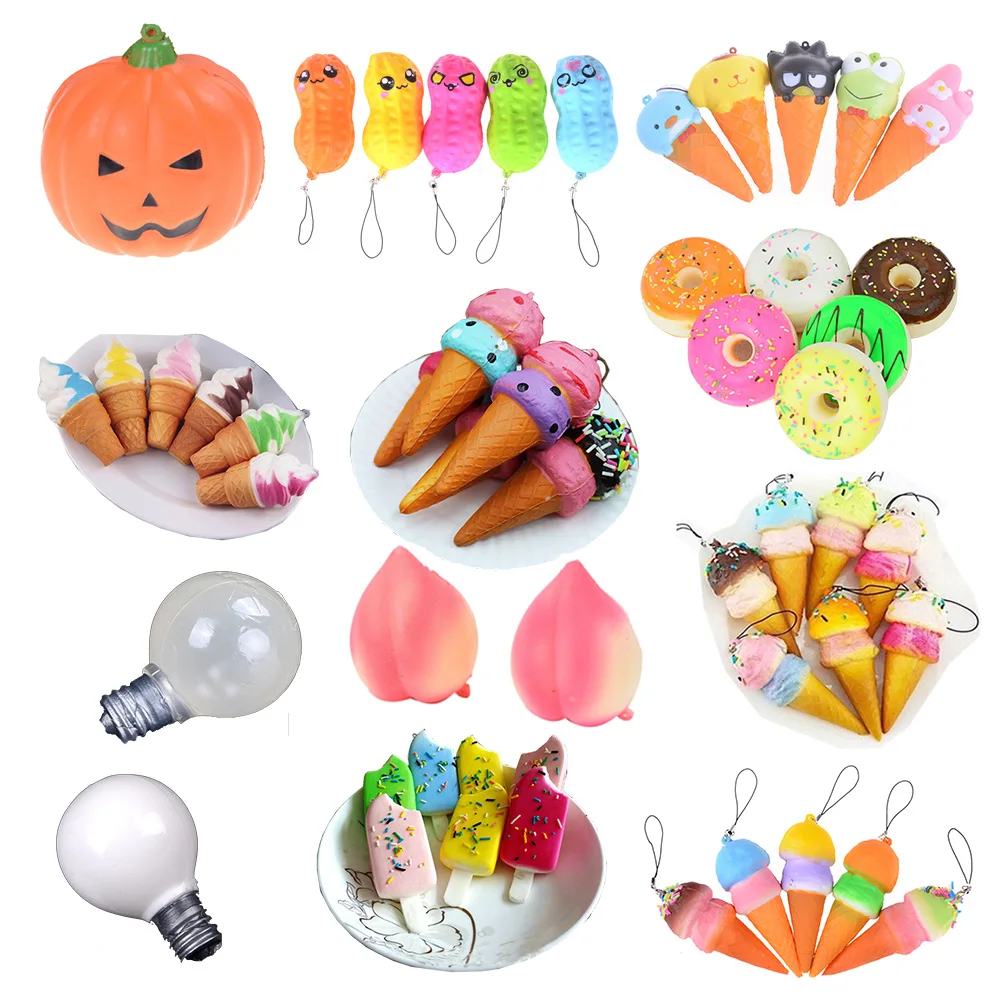 

Милый мягкий Jumbo конус мороженого сжимается сотовый телефон ремни брелки сжимаются дети игрушка стресс релайф игрушки хлеб Ароматические п...