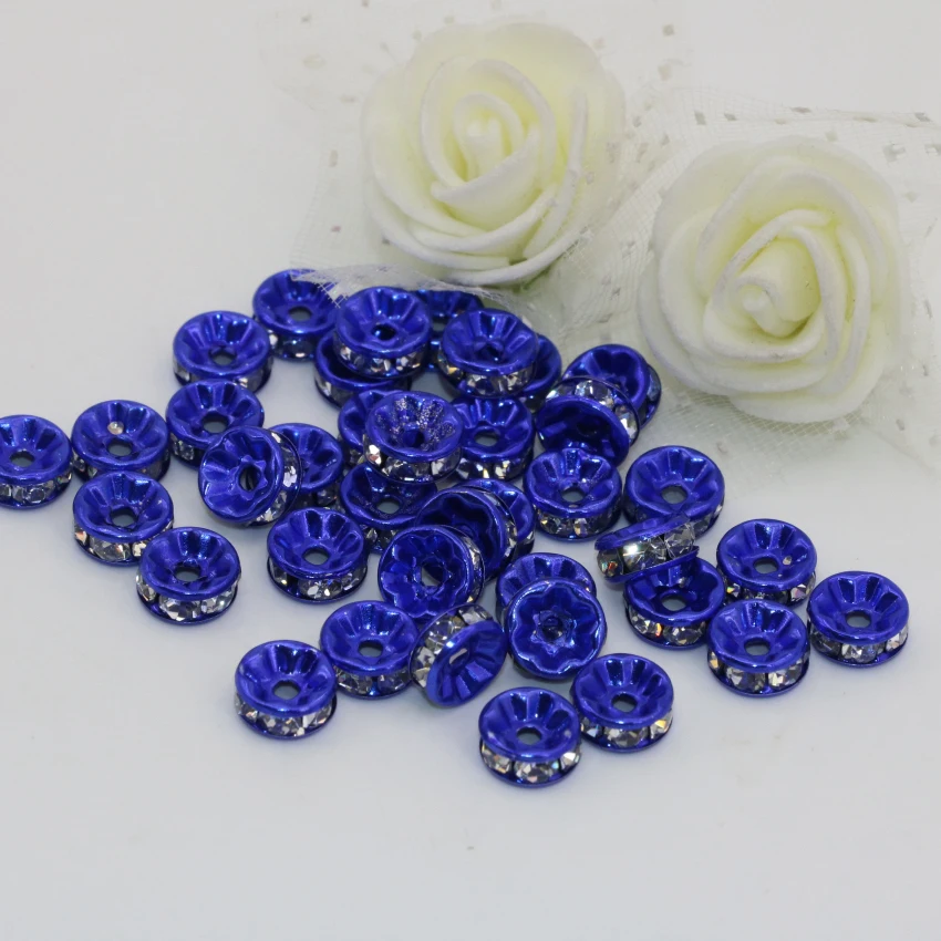 Новая мода темно-синий 30 шт. diy Распорки фурнитура элегантный кристалл горного