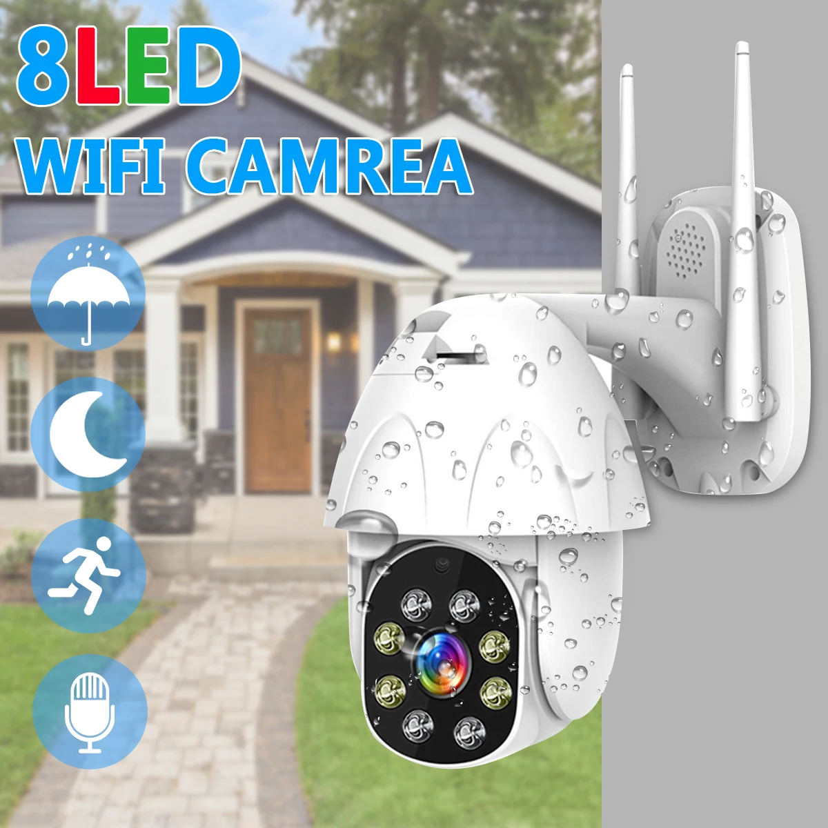 Камера Наружного видеонаблюдения HD 1080P водонепроницаемая WiFi PTZ панорамная