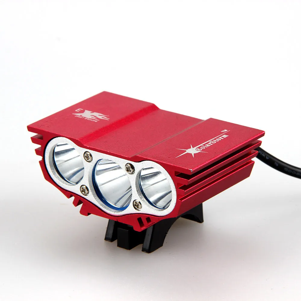 

SolarStorm 2400Lm 3x XM-L L2 светодиодный передний велосипедный светильник, фара для велосипеда с батареей 12000 мАч Предупреждение ющий задний светильни...