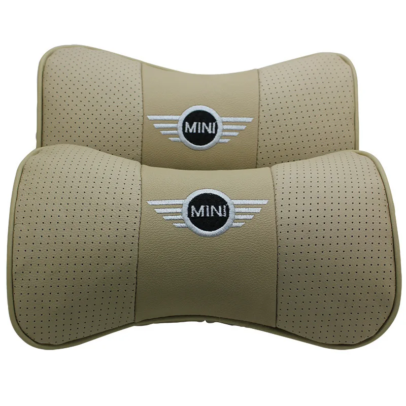 Кожа Подушка из 2 предметов стайлинга автомобилей шеи Глава подголовник Чехлы