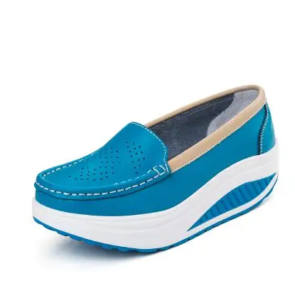 8102 blue ; коллекция года; сезон весна-лето; дышащая женская обувь с перфорацией; обувь для медсестры; белая обувь на платформе - Цвет: 8102 blue