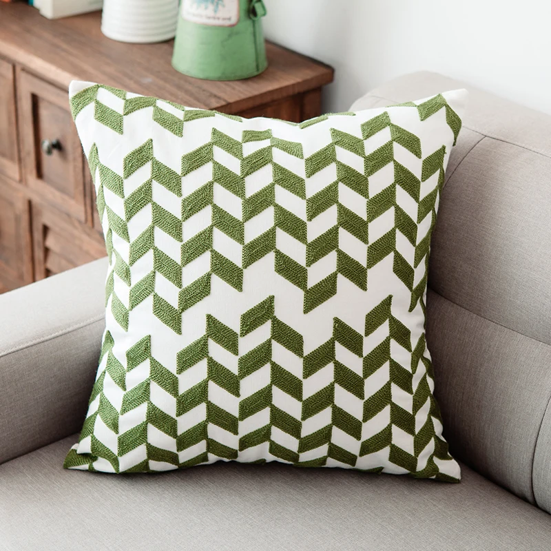 Наволочка для подушки с вышивкой 45x45 см|cushion cover|cushion cover greencanvas cushion |