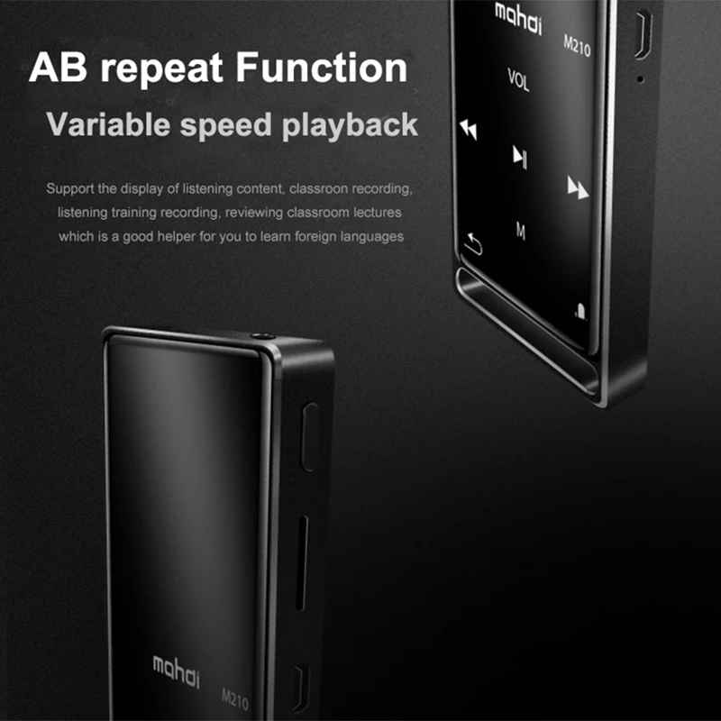 Портативный mp3 плеер mahdi M210 с сенсорным экраном и поддержкой Bluetooth 1 8 дюйма USB HD Hi Fi
