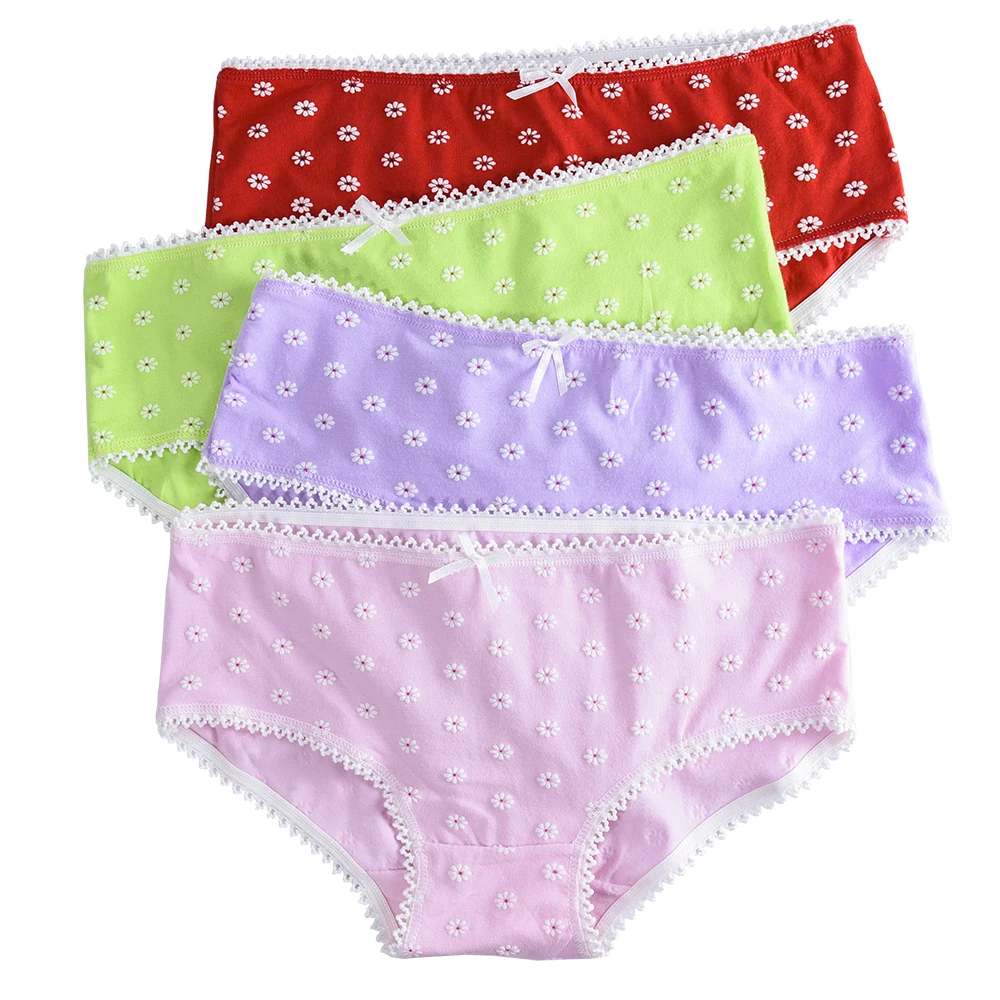 Шорты набор из 4 шт. хлопок нижнее белье для девочки до подростка детские мягкие