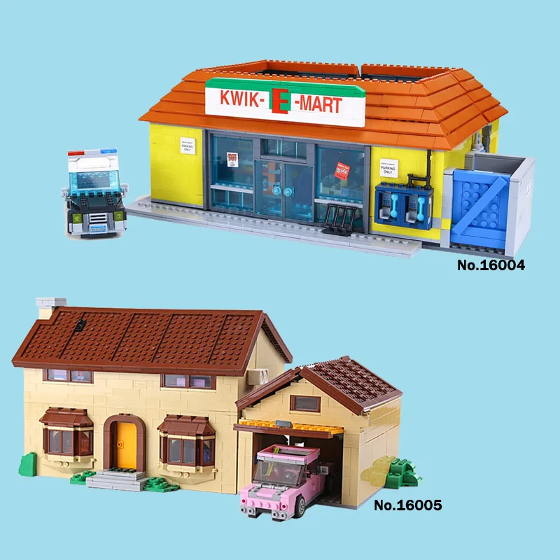 16005 The Simpsons Bart Homer 16004 Kwik E Mart строительные блоки совместимые с 71016 71006 для мальчиков