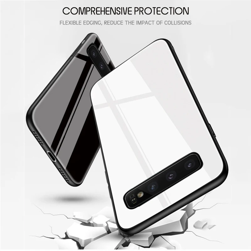 luxury tempered glass phone cases for samsung galaxy s21 s20 s20u s10 s10e s9 s8 plus note 10 9 8 10pro glass shockproof cover free global shipping