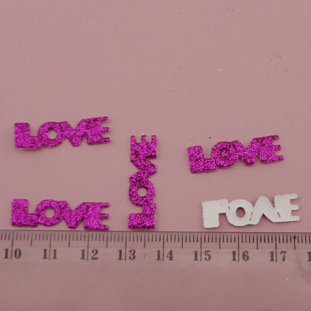 50PCS 8mm*2.8cm glitter words&quotLOVE&quot patches appliques Spacers for DIY bling LOVE | Украшения и аксессуары
