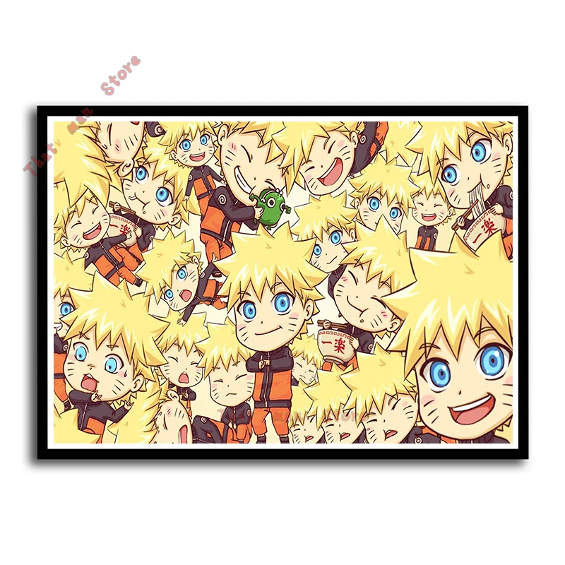 Постеры Наруто Мультяшные наклейки на стену белая бумага с покрытием принты