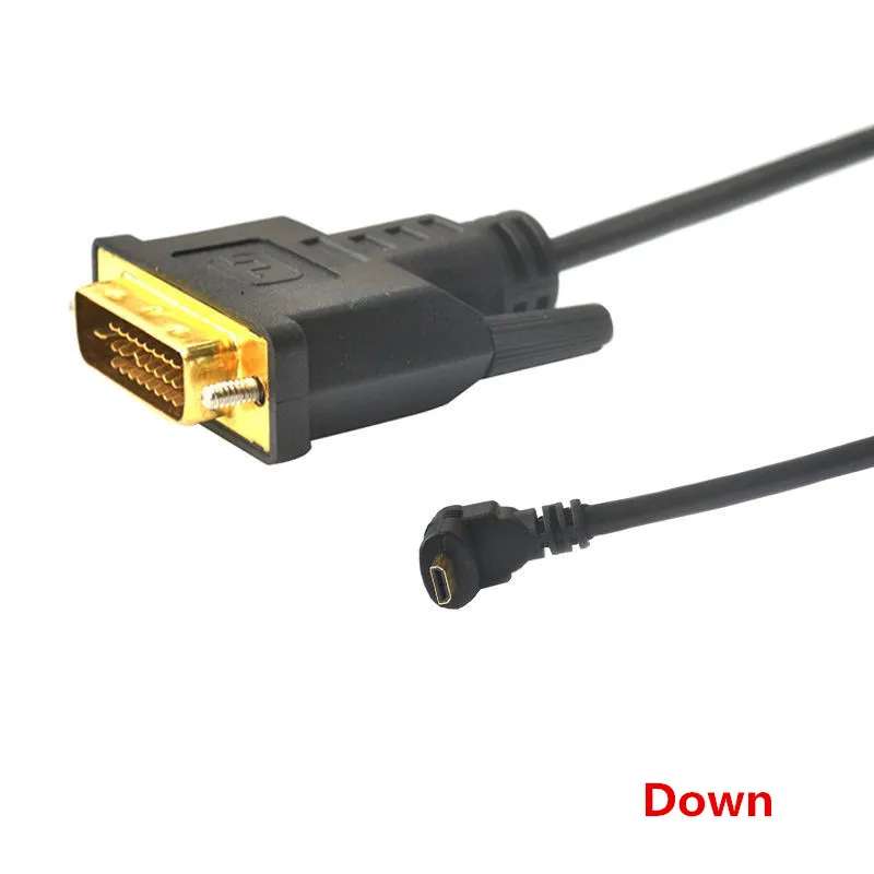 Micro HDMI Type D Up & Down Left Right Angled 90 Degree to DVI 24+1 Cable Plated 3D 4K 1080p Audio for Tablet ComputerTV | Компьютеры и