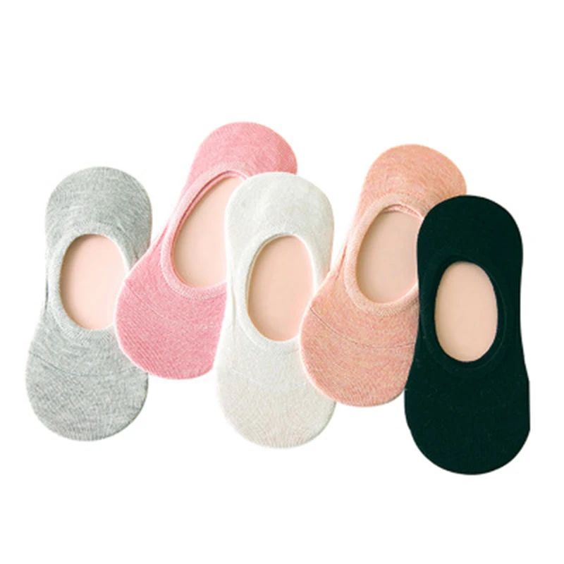 Women Stealth Ship Socks Cotton Comfortable Breathable Non-slip Silicone Candy Color Deodorant Classic Solid Cute Sock Slippers | Женская