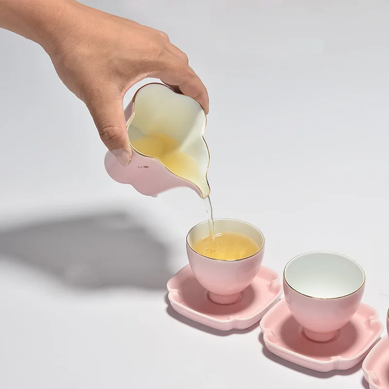 160 мл короткая китайская розовая Gaiwan керамическая керамика и фарфор кунг-фу