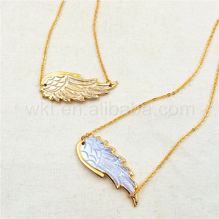 Оптовая продажа ожерелье из натуральных ракушек Пауа 24-каратного золота с