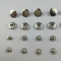 100 pcs black silver metal snap buttons fasteners press button stainless steel stud sewing accessories buttons scrapbooking