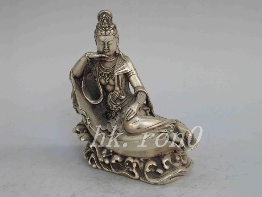 

Asian Buddhist Goddess of Mercy silver statue
