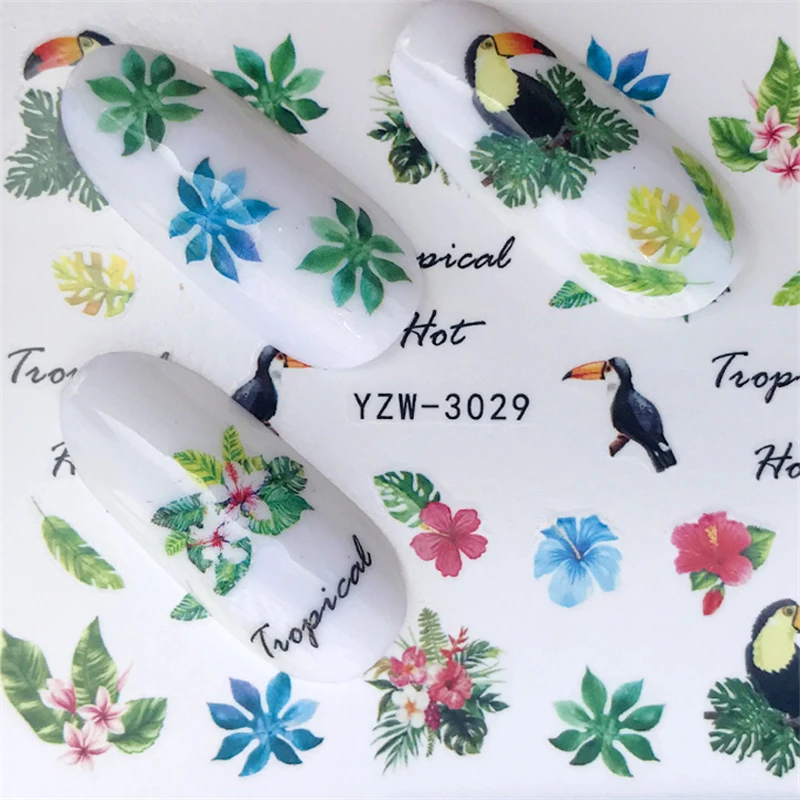 

1 Sheet Water Gradient Blossom Flower Sticker for Nails Wraps Butterfly Flower Vine Designs Nail Art Decals