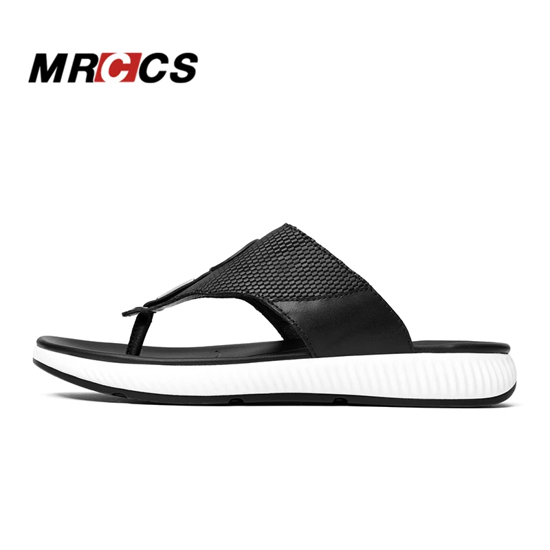 MRCCS/модные мужские шлепанцы из коровьей кожи с натуральным лицевым покрытием