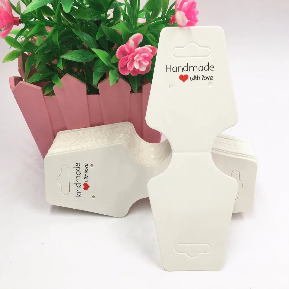 200 шт. белые/крафтовые витрины для ювелирных изделий ожерелье серьги карта кулон