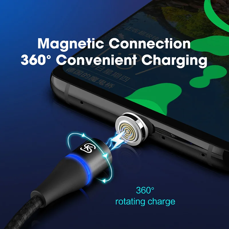 Магнитные телефонные кабели 1 м для iphone Huawei Mobile 5A 3A Сверхбыстрая зарядка QC 4 0 3 в SIKAI