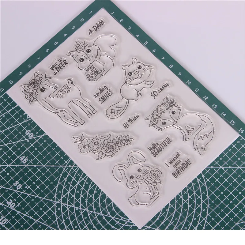 Squirrel deer Transparent Clear Stamps for DIY Scrapbooking/Card Making/Kids Christmas Fun Decoration Supplies | Канцтовары для
